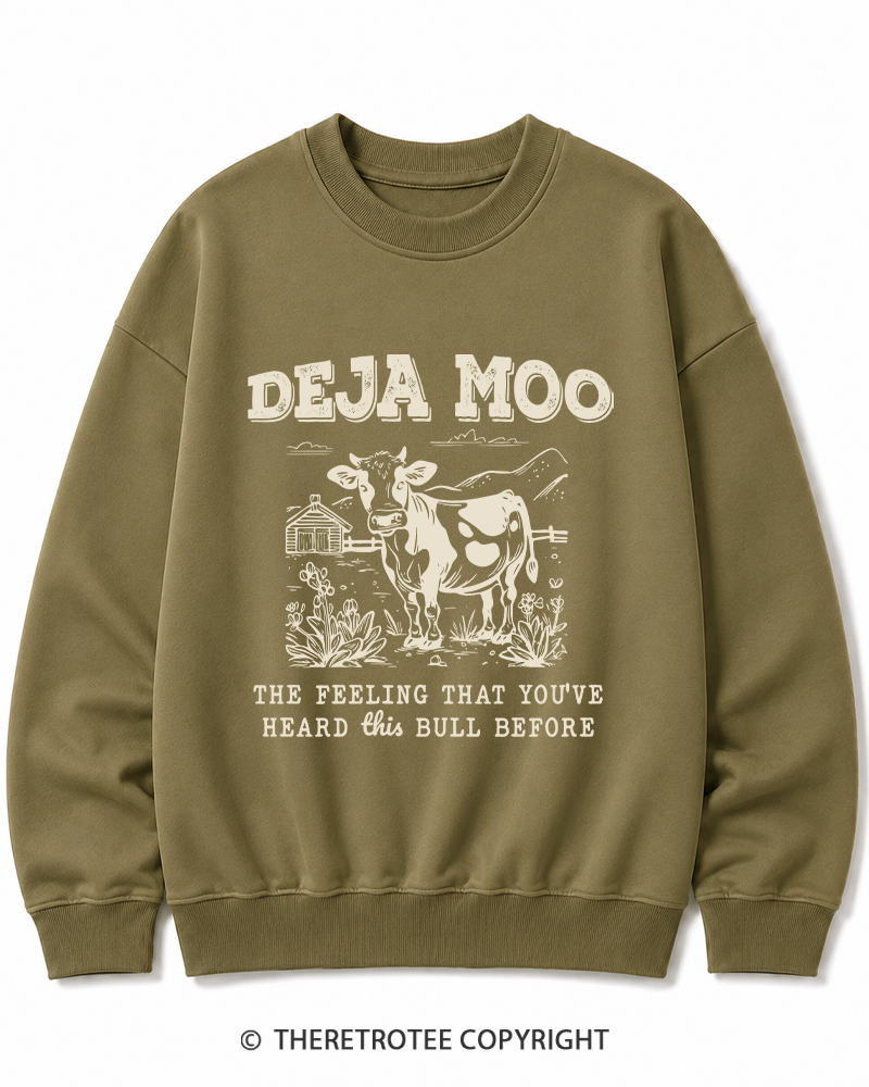 TheRetroTee Deja Moo 2000s Cotton Sweatshirt