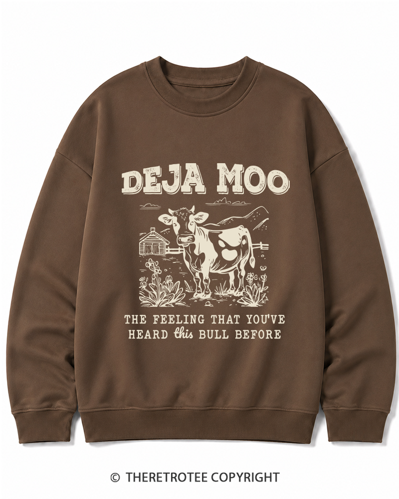 TheRetroTee Deja Moo 2000s Cotton Sweatshirt