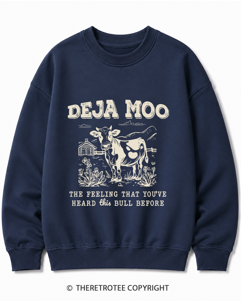 TheRetroTee Deja Moo 2000s Cotton Sweatshirt