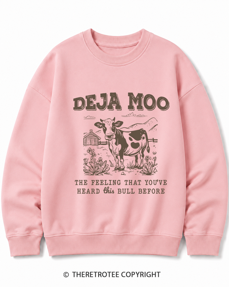 TheRetroTee Deja Moo 2000s Cotton Sweatshirt
