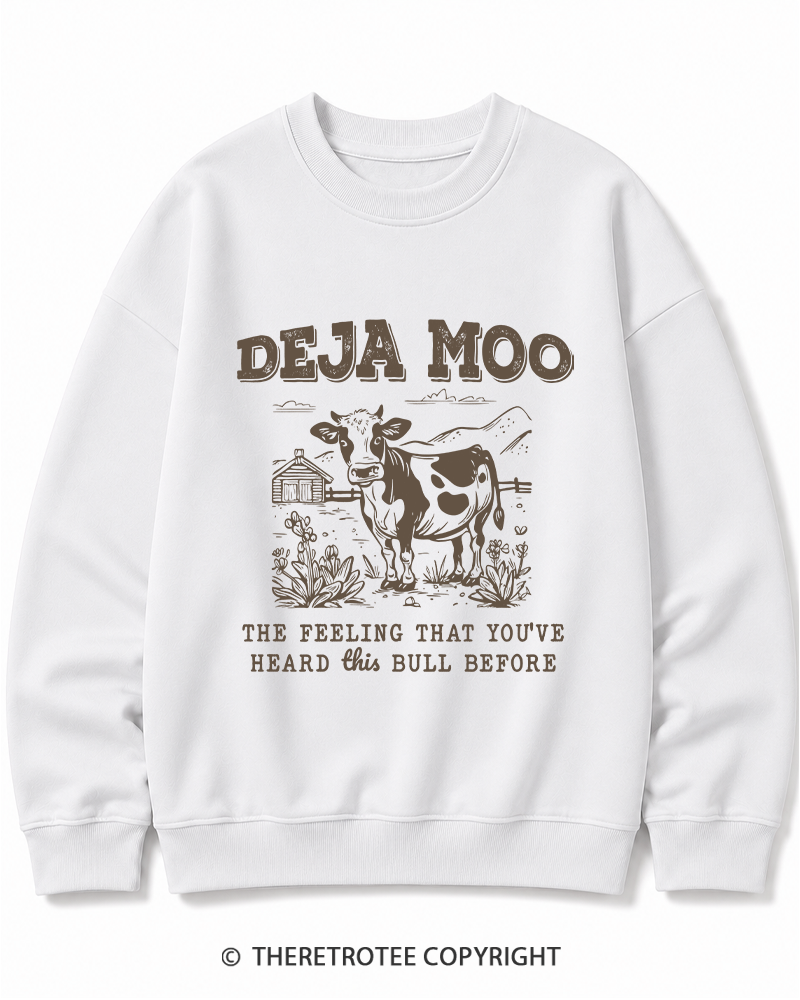TheRetroTee Deja Moo 2000s Cotton Sweatshirt