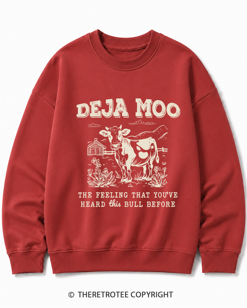 TheRetroTee Deja Moo 2000s Cotton Sweatshirt