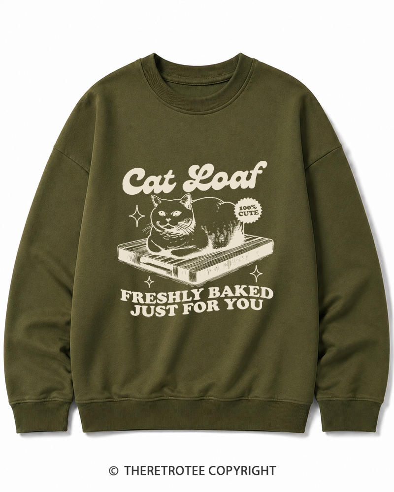 TheRetroTee Cat Loaf 2010s Cotton Sweatshirt