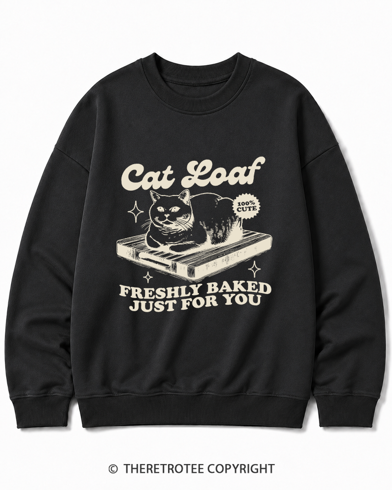 TheRetroTee Cat Loaf 2010s Cotton Sweatshirt