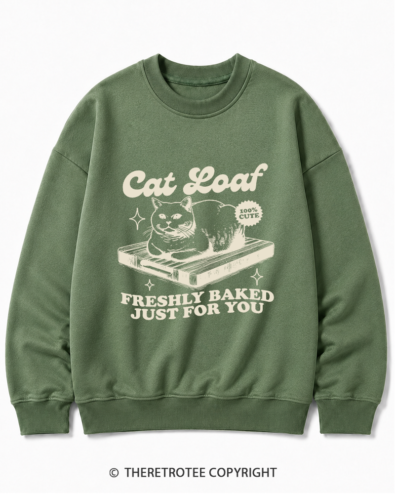 TheRetroTee Cat Loaf 2010s Cotton Sweatshirt