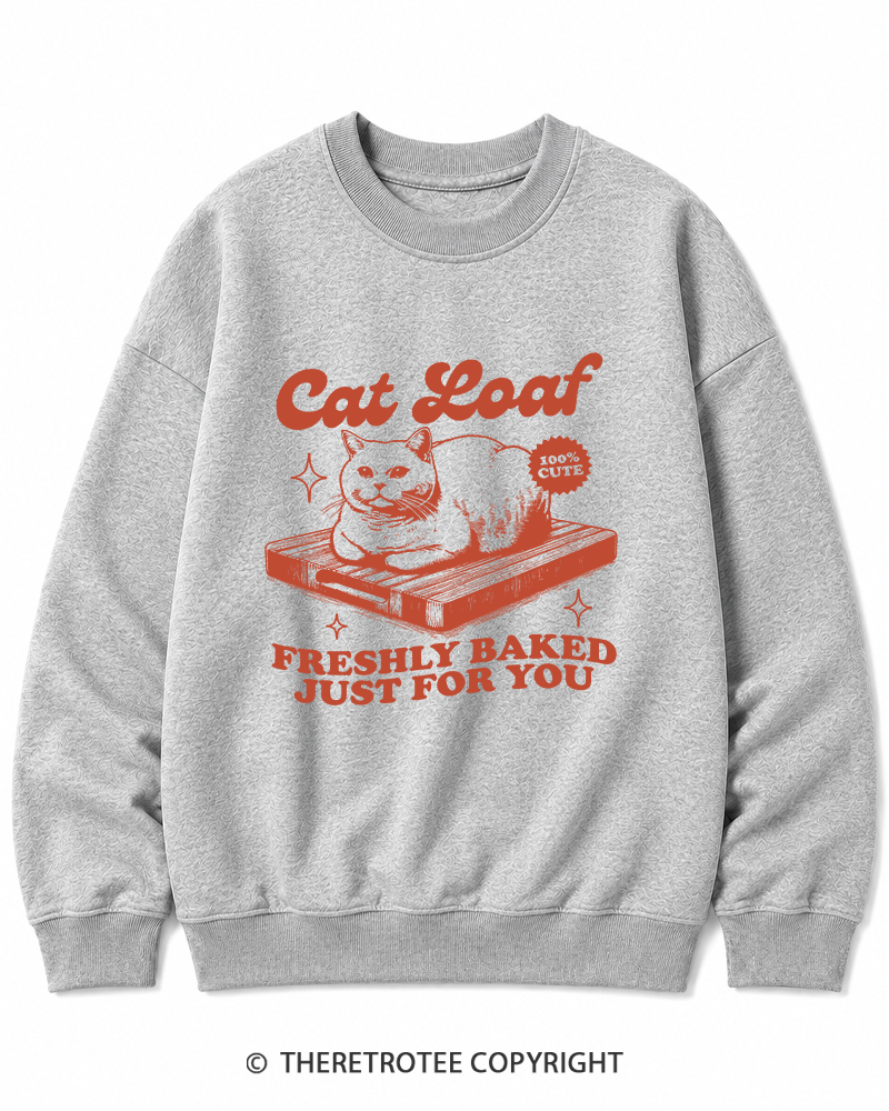 TheRetroTee Cat Loaf 2010s Cotton Sweatshirt
