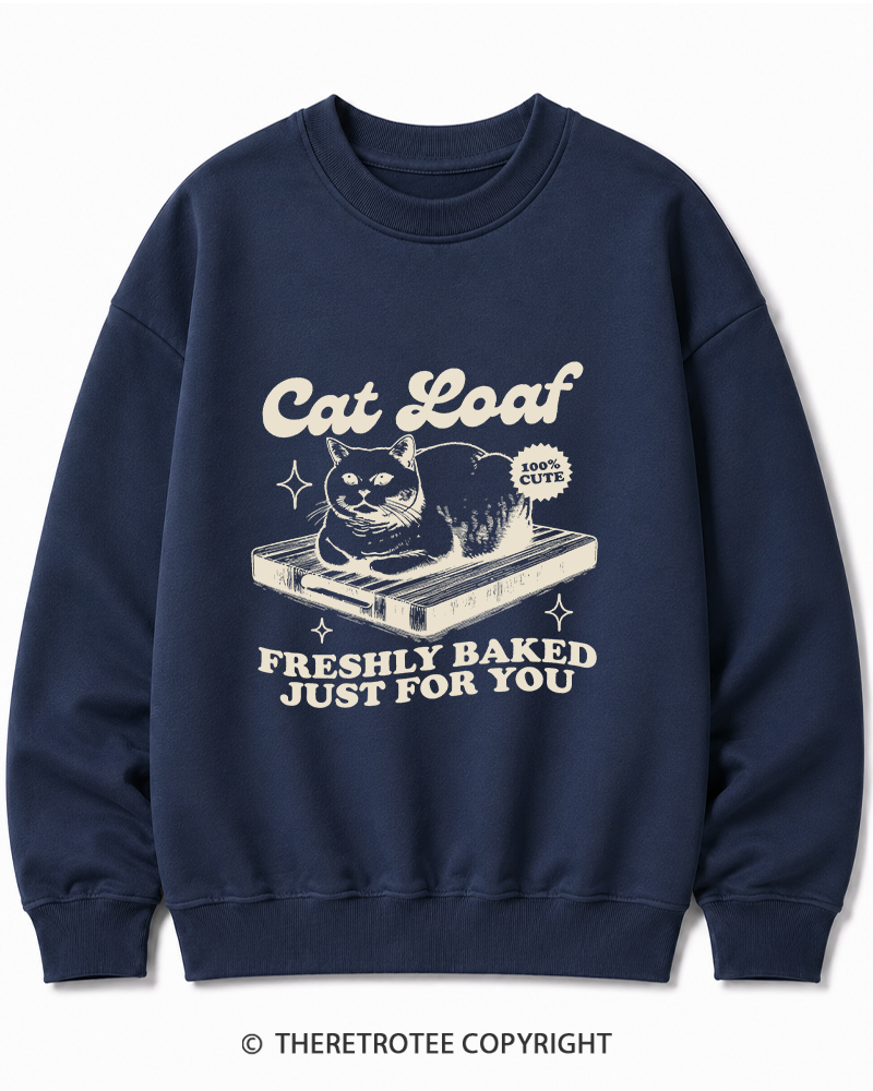 TheRetroTee Cat Loaf 2010s Cotton Sweatshirt