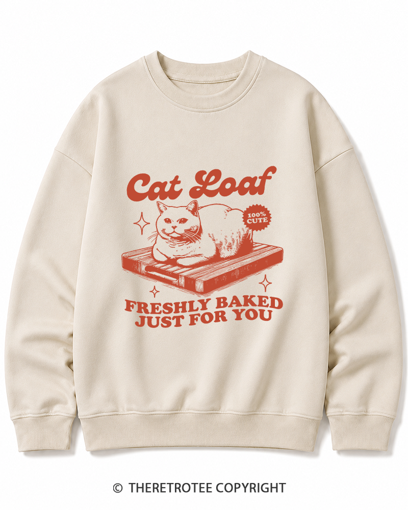 TheRetroTee Cat Loaf 2010s Cotton Sweatshirt