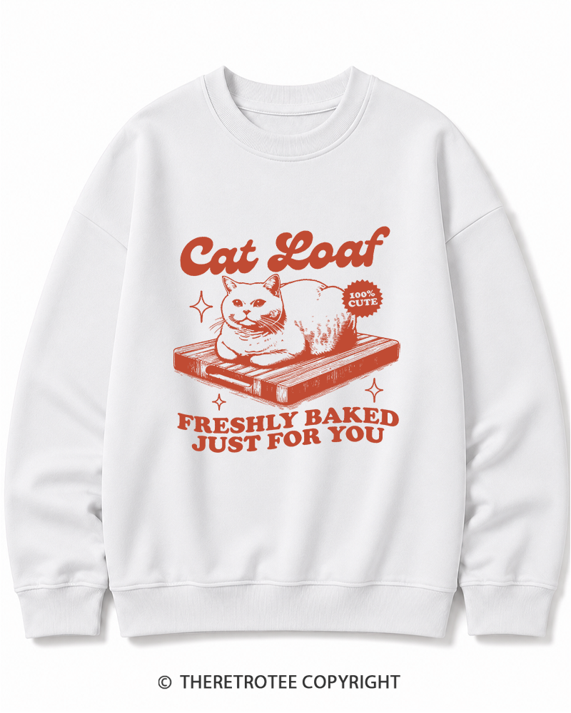 TheRetroTee Cat Loaf 2010s Cotton Sweatshirt