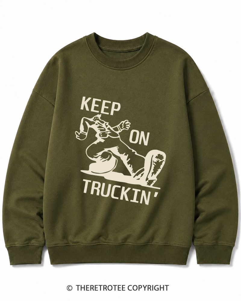TheRetroTee 1960s Keep On Truckin' Cotton Sweatshirt