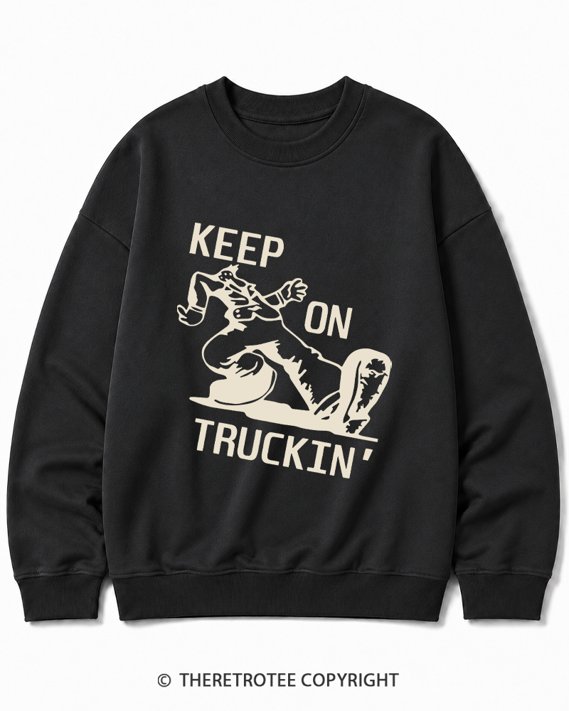 TheRetroTee 1960s Keep On Truckin' Cotton Sweatshirt