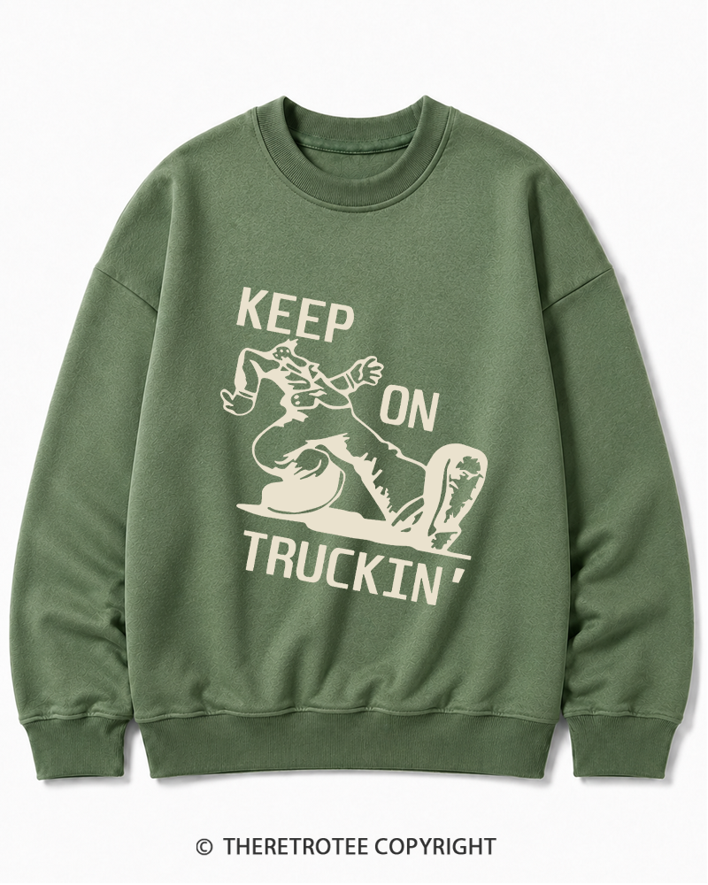 TheRetroTee 1960s Keep On Truckin' Cotton Sweatshirt