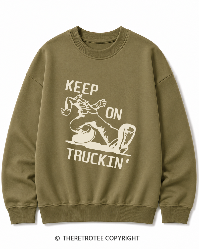 TheRetroTee 1960s Keep On Truckin' Cotton Sweatshirt