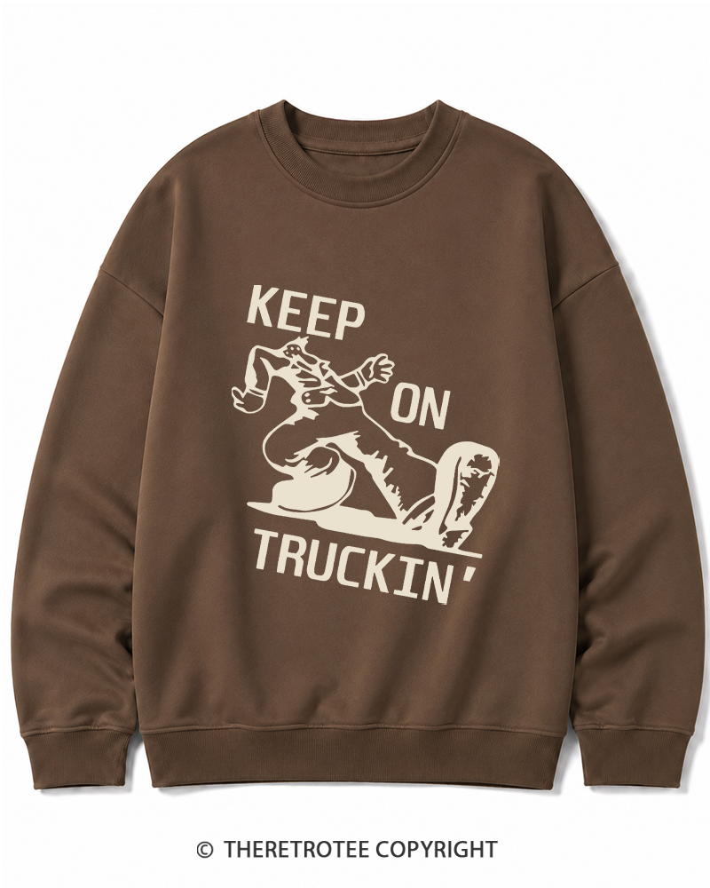 TheRetroTee 1960s Keep On Truckin' Cotton Sweatshirt