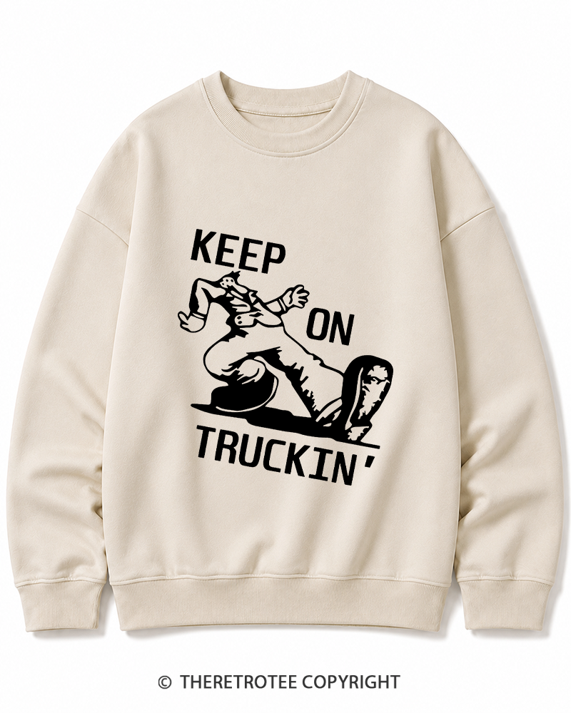 TheRetroTee 1960s Keep On Truckin' Cotton Sweatshirt