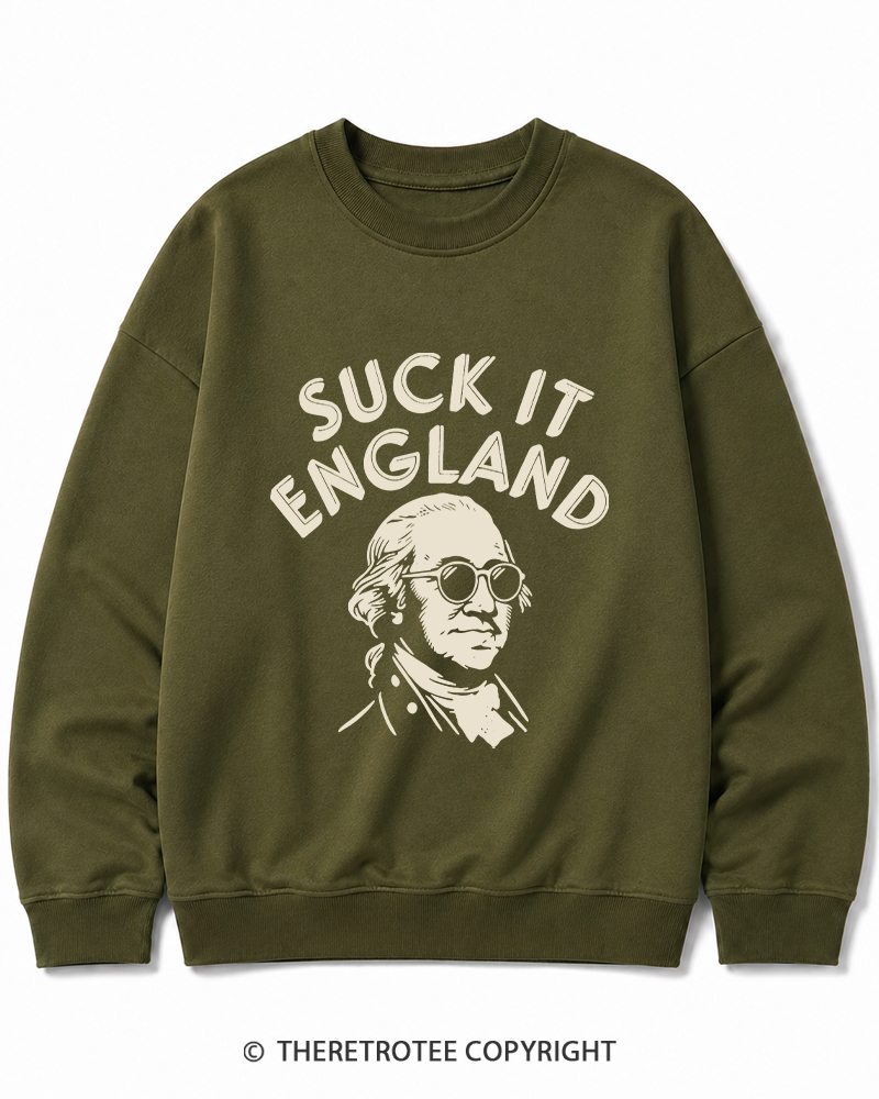 TheRetroTee Suck It, England Cotton Sweatshirt
