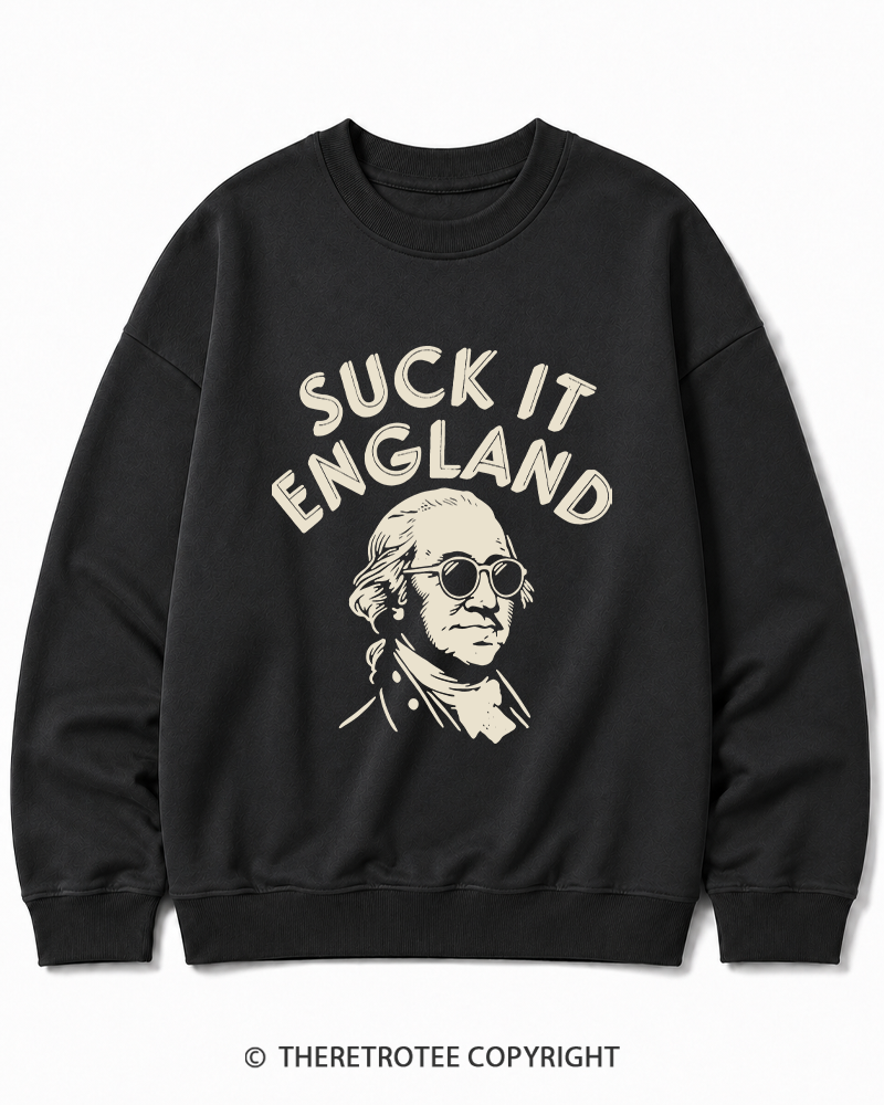 TheRetroTee Suck It, England Cotton Sweatshirt