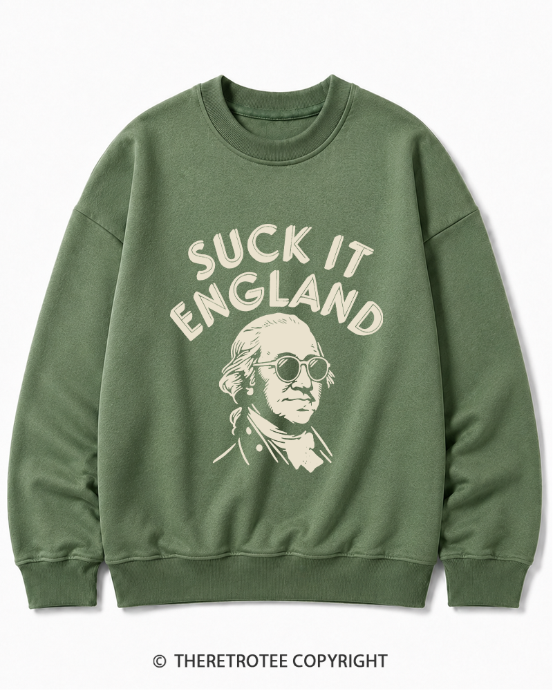 TheRetroTee Suck It, England Cotton Sweatshirt