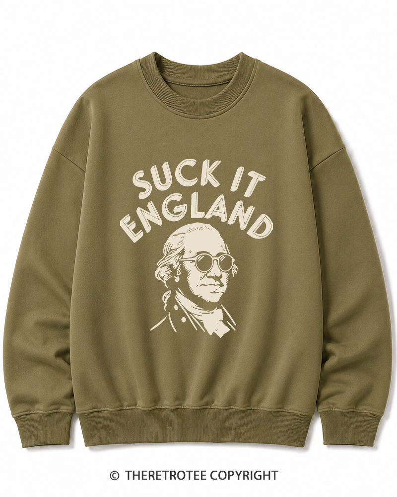 TheRetroTee Suck It, England Cotton Sweatshirt