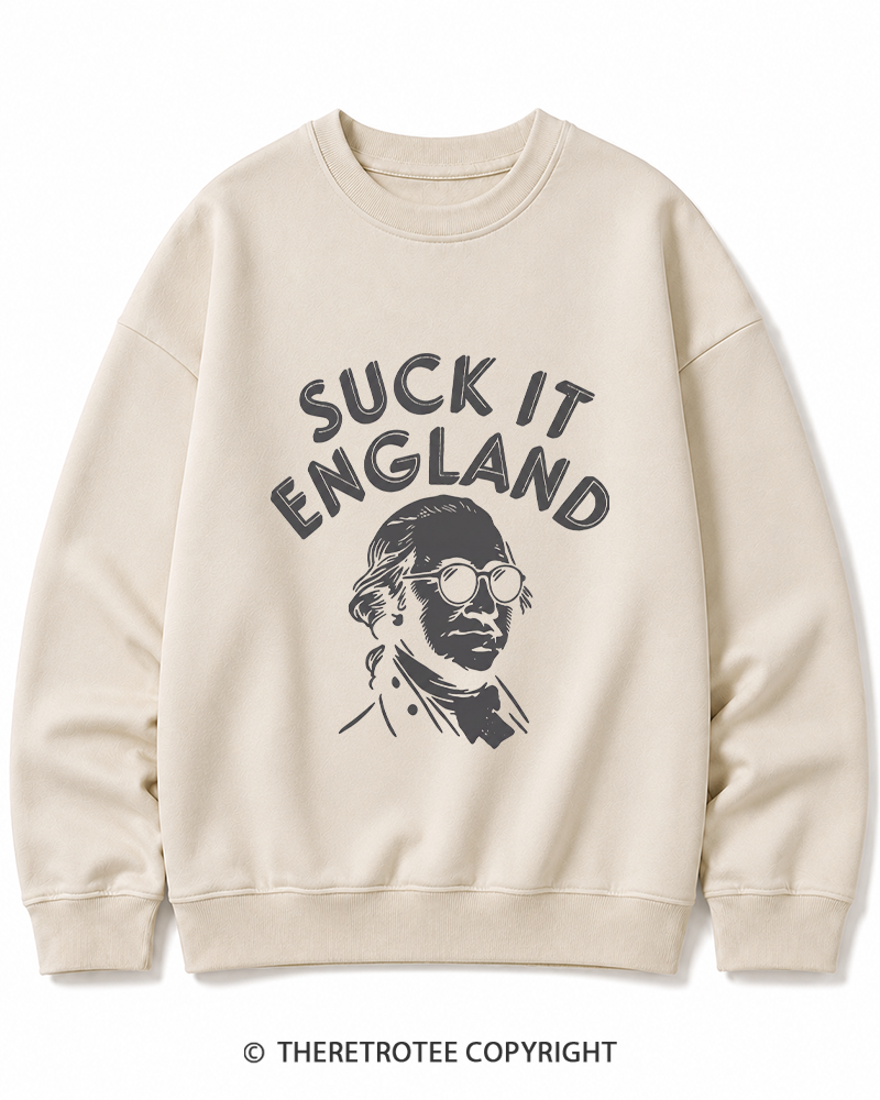 TheRetroTee Suck It, England Cotton Sweatshirt