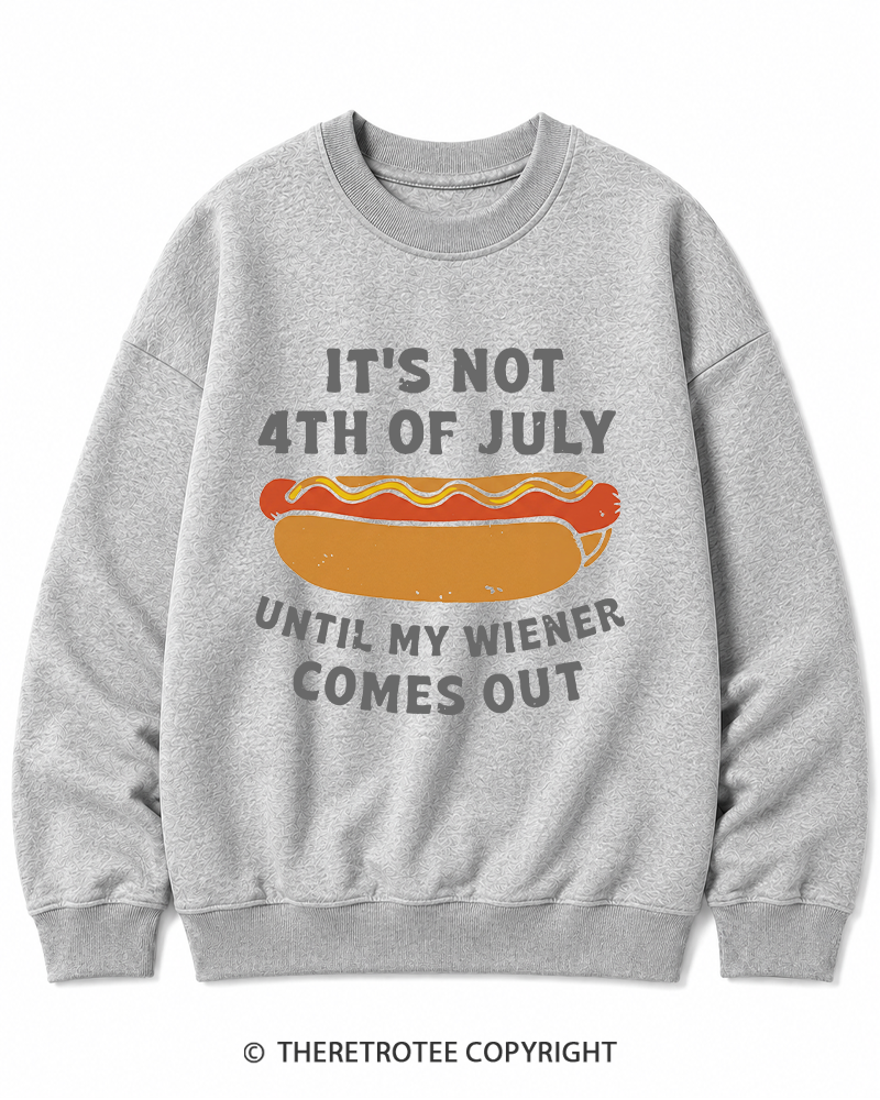 TheRetroTee It's Not 4th of July Until My Wiener Comes Out Cotton Sweatshirt