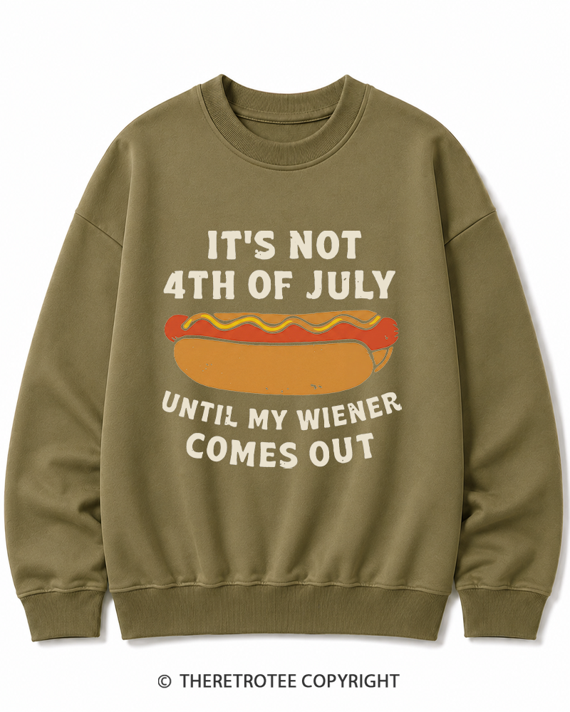 TheRetroTee It's Not 4th of July Until My Wiener Comes Out Cotton Sweatshirt
