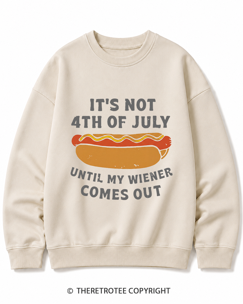 TheRetroTee It's Not 4th of July Until My Wiener Comes Out Cotton Sweatshirt