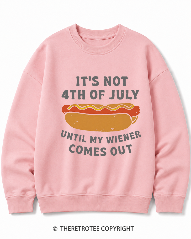 TheRetroTee It's Not 4th of July Until My Wiener Comes Out Cotton Sweatshirt