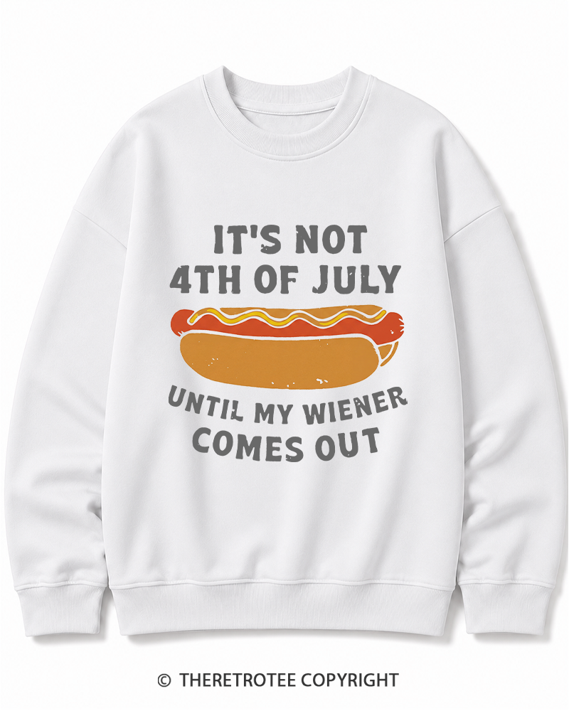 TheRetroTee It's Not 4th of July Until My Wiener Comes Out Cotton Sweatshirt