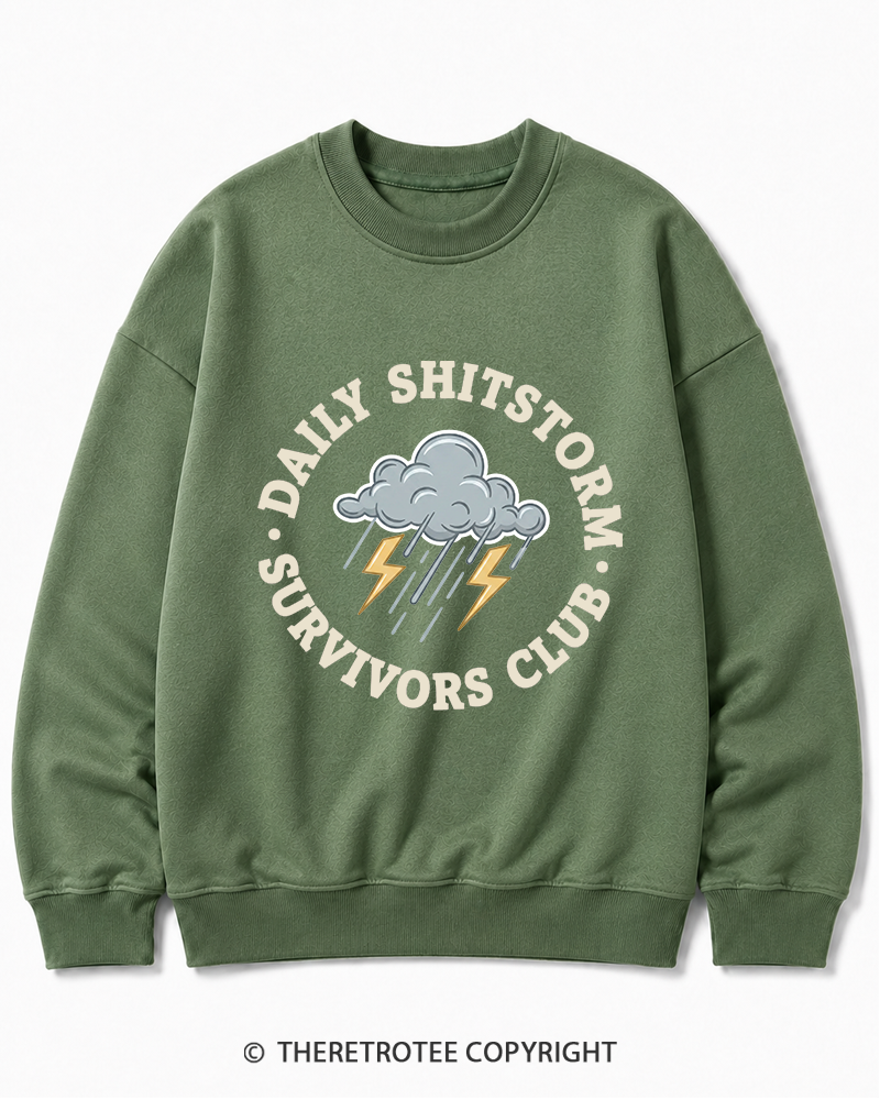 TheRetroTee Daily Shitstorm Survivors Club 1990s Cotton Sweatshirt