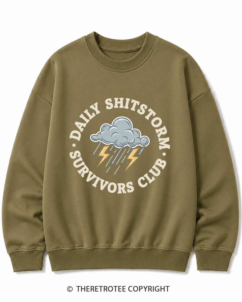 TheRetroTee Daily Shitstorm Survivors Club 1990s Cotton Sweatshirt