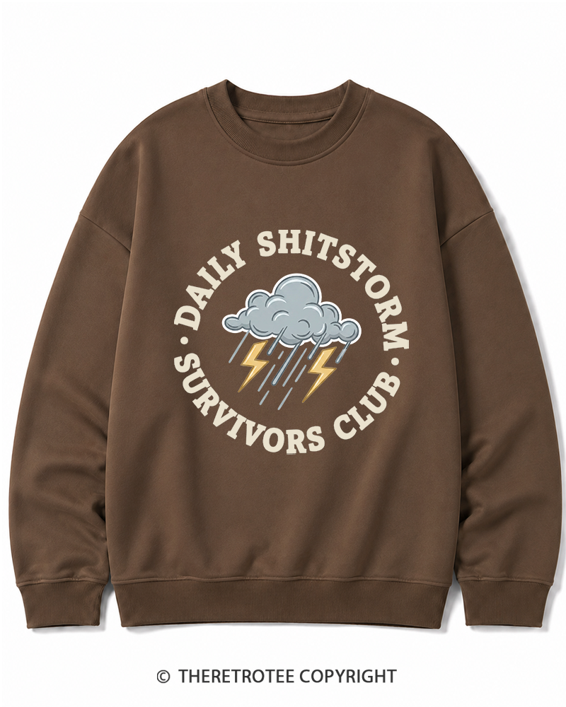 TheRetroTee Daily Shitstorm Survivors Club 1990s Cotton Sweatshirt