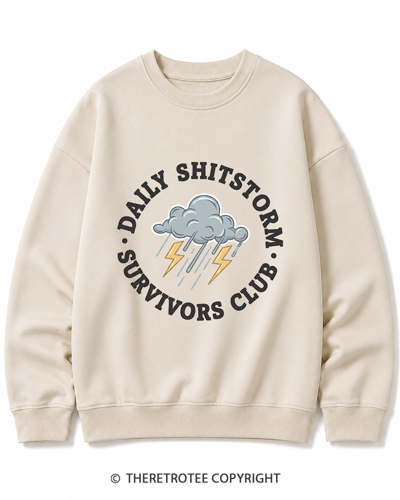 TheRetroTee Daily Shitstorm Survivors Club 1990s Cotton Sweatshirt