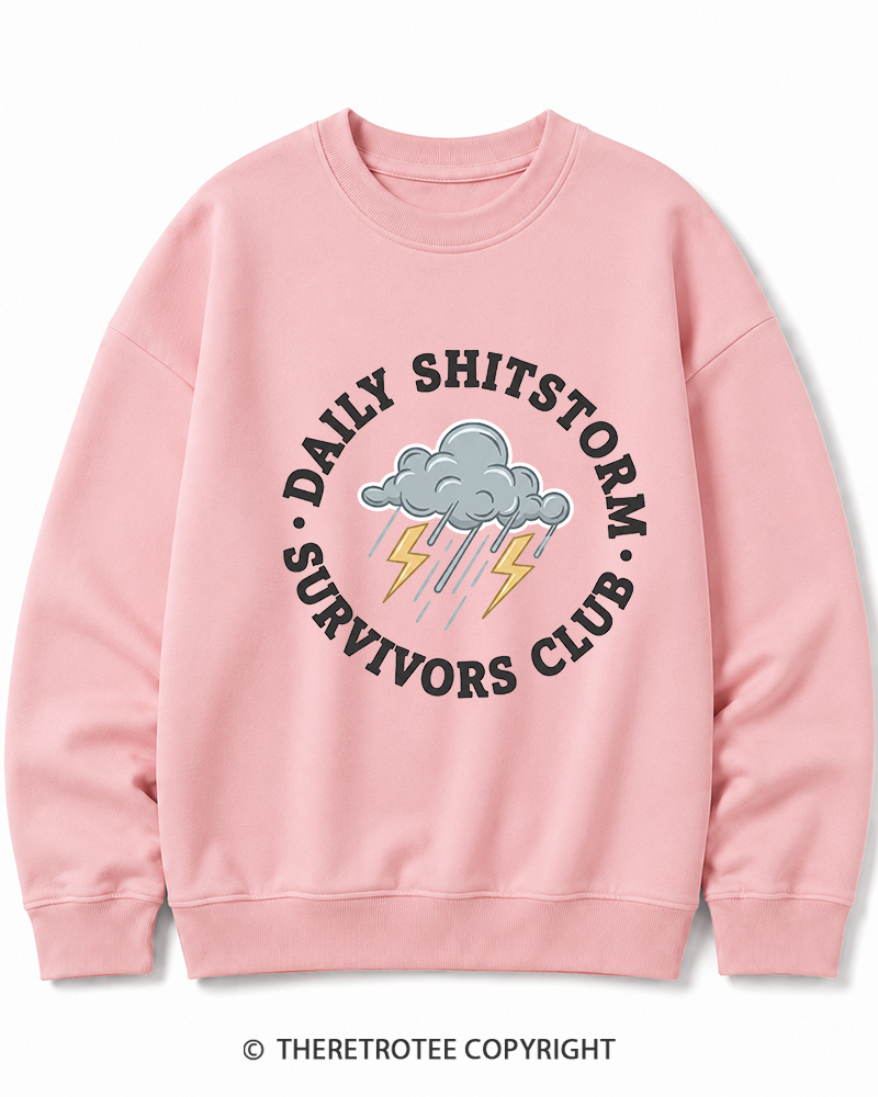 TheRetroTee Daily Shitstorm Survivors Club 1990s Cotton Sweatshirt