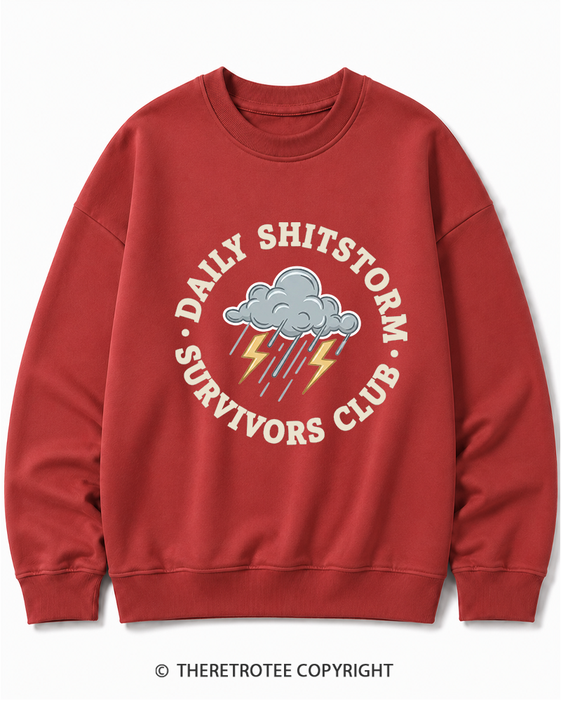 TheRetroTee Daily Shitstorm Survivors Club 1990s Cotton Sweatshirt