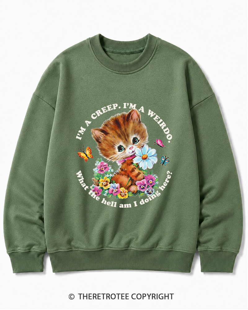 TheRetroTee I'm a Creep 1990s Cotton Sweatshirt