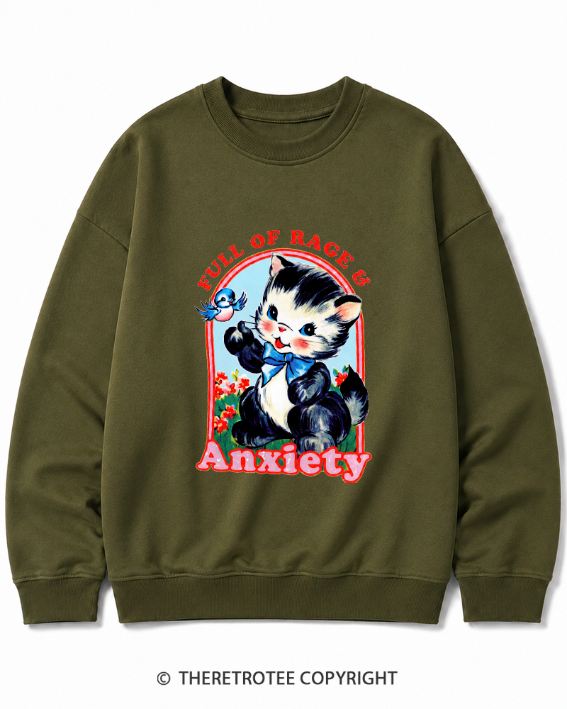 TheRetroTee Rage & Anxiety Humor 1970s Cotton Sweatshirt