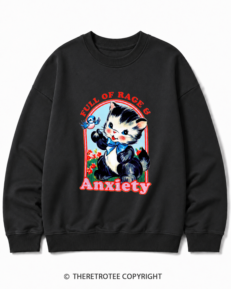 TheRetroTee Rage & Anxiety Humor 1970s Cotton Sweatshirt