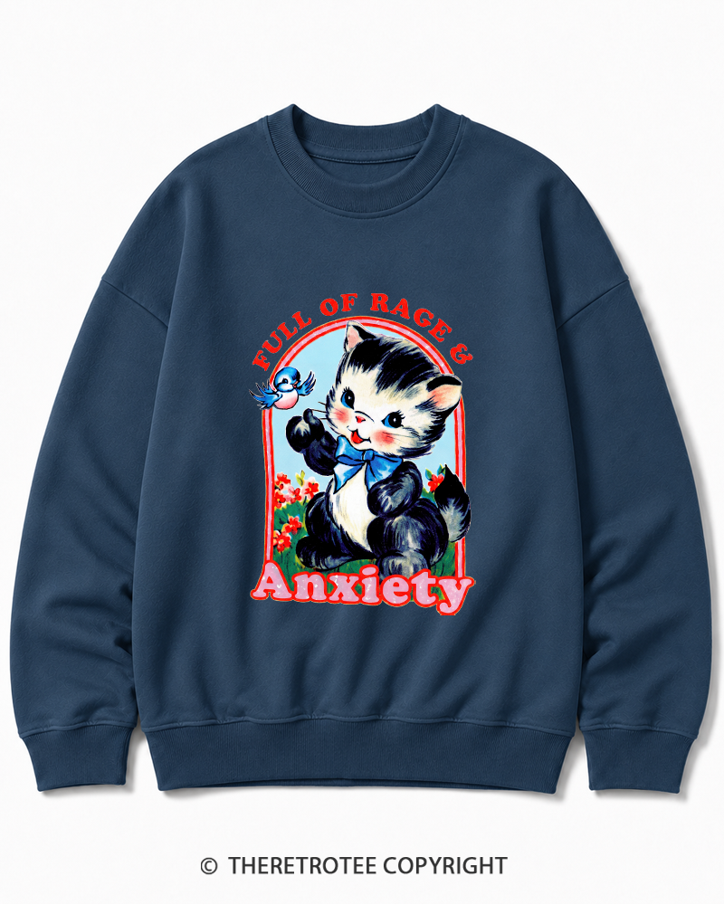 TheRetroTee Rage & Anxiety Humor 1970s Cotton Sweatshirt