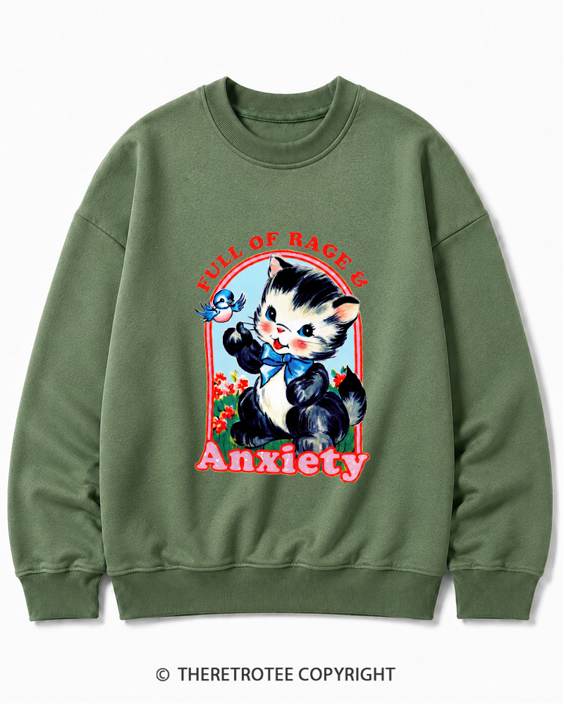 TheRetroTee Rage & Anxiety Humor 1970s Cotton Sweatshirt