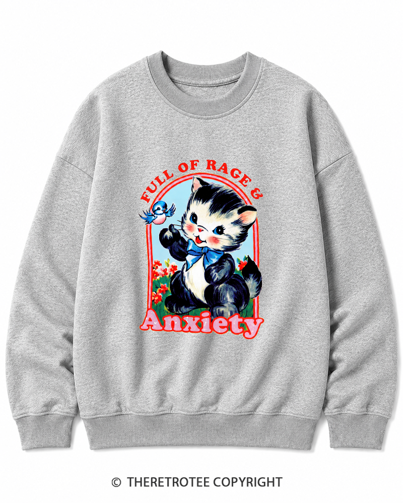 TheRetroTee Rage & Anxiety Humor 1970s Cotton Sweatshirt