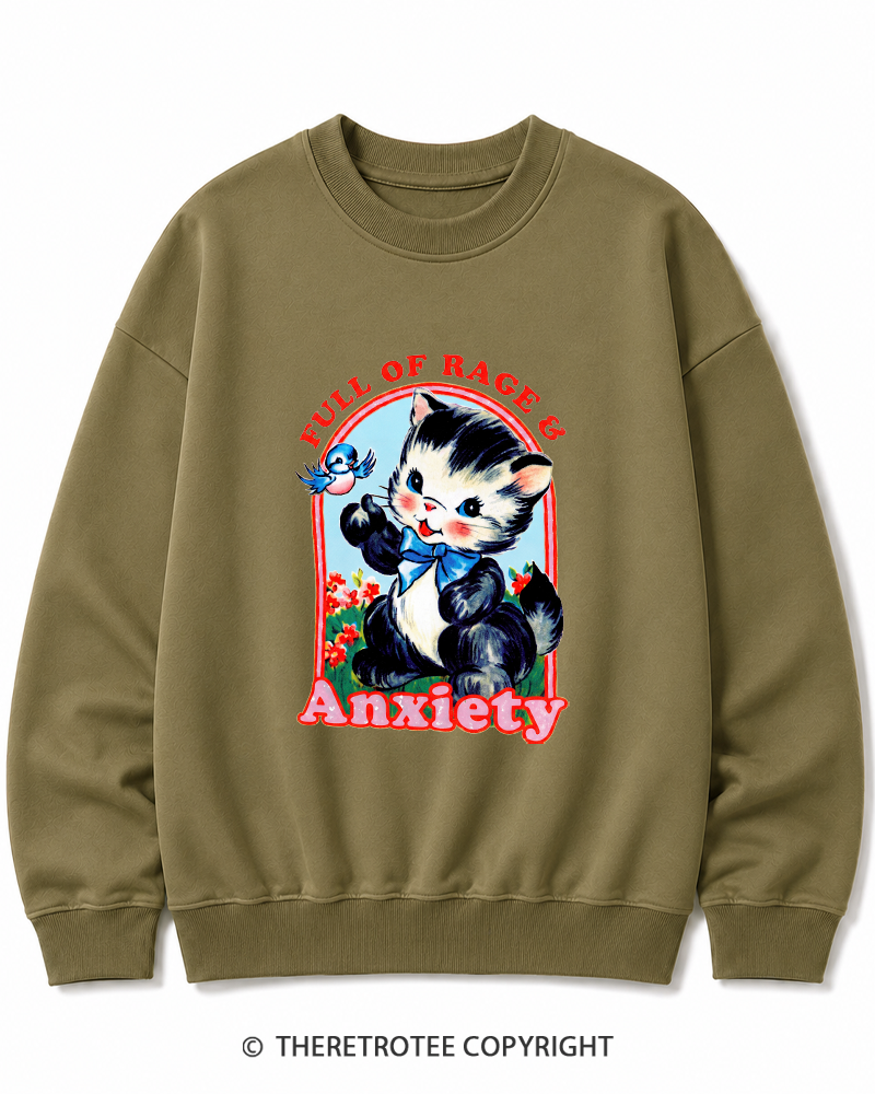 TheRetroTee Rage & Anxiety Humor 1970s Cotton Sweatshirt
