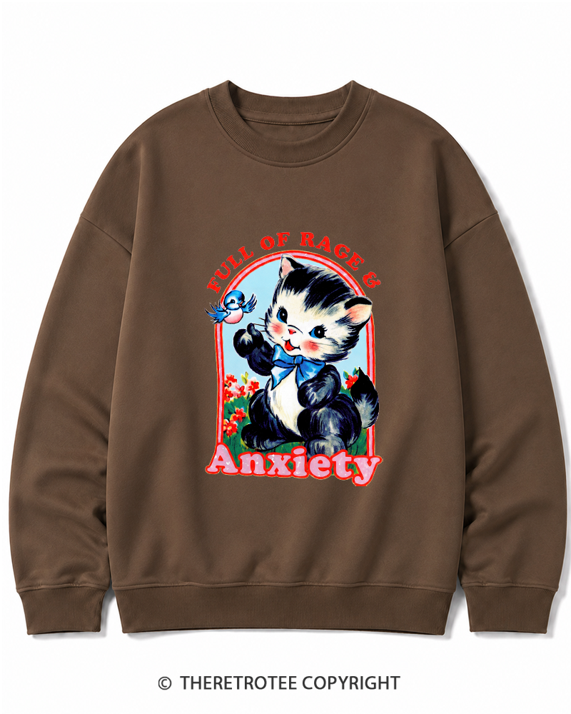 TheRetroTee Rage & Anxiety Humor 1970s Cotton Sweatshirt