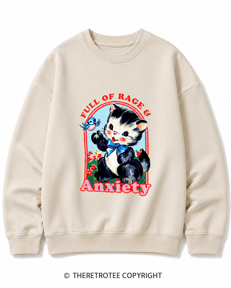 TheRetroTee Rage & Anxiety Humor 1970s Cotton Sweatshirt