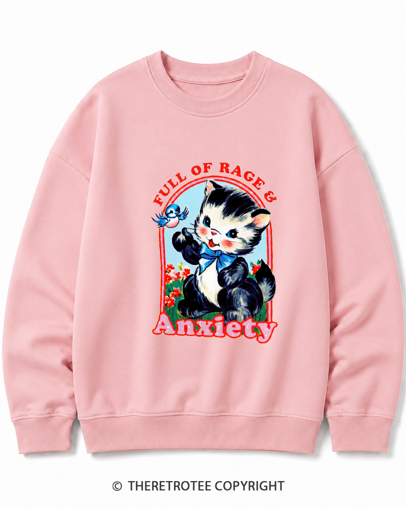 TheRetroTee Rage & Anxiety Humor 1970s Cotton Sweatshirt