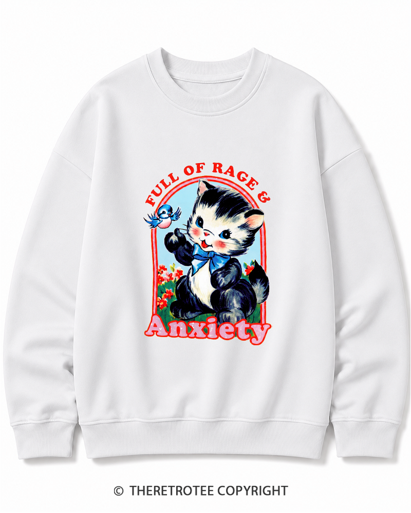 TheRetroTee Rage & Anxiety Humor 1970s Cotton Sweatshirt