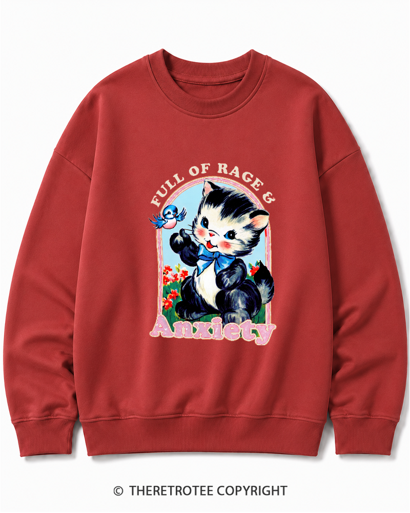 TheRetroTee Rage & Anxiety Humor 1970s Cotton Sweatshirt