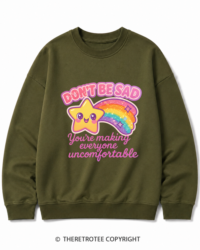 TheRetroTee Sarcastic Rainbow Star 1970s Cotton Sweatshirt