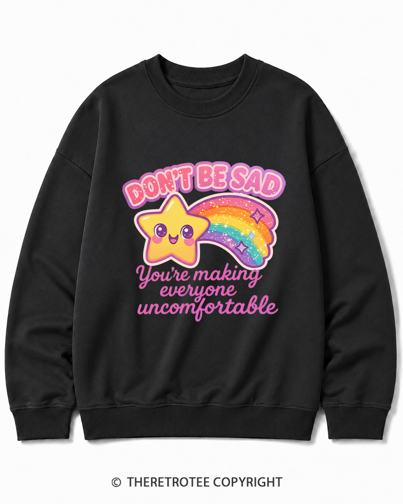 TheRetroTee Sarcastic Rainbow Star 1970s Cotton Sweatshirt