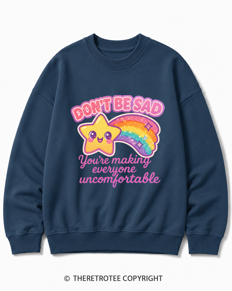 TheRetroTee Sarcastic Rainbow Star 1970s Cotton Sweatshirt
